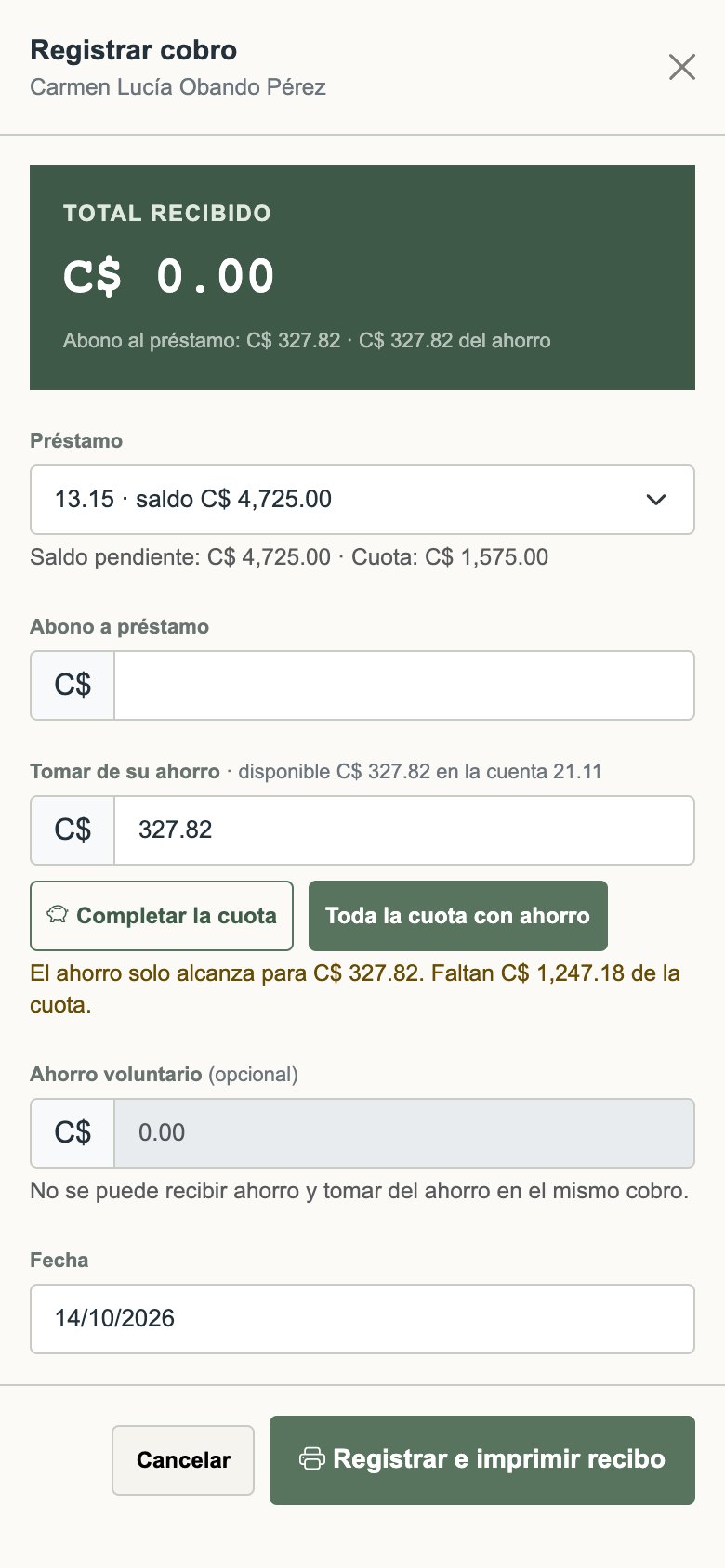 El ahorro no alcanza para la cuota