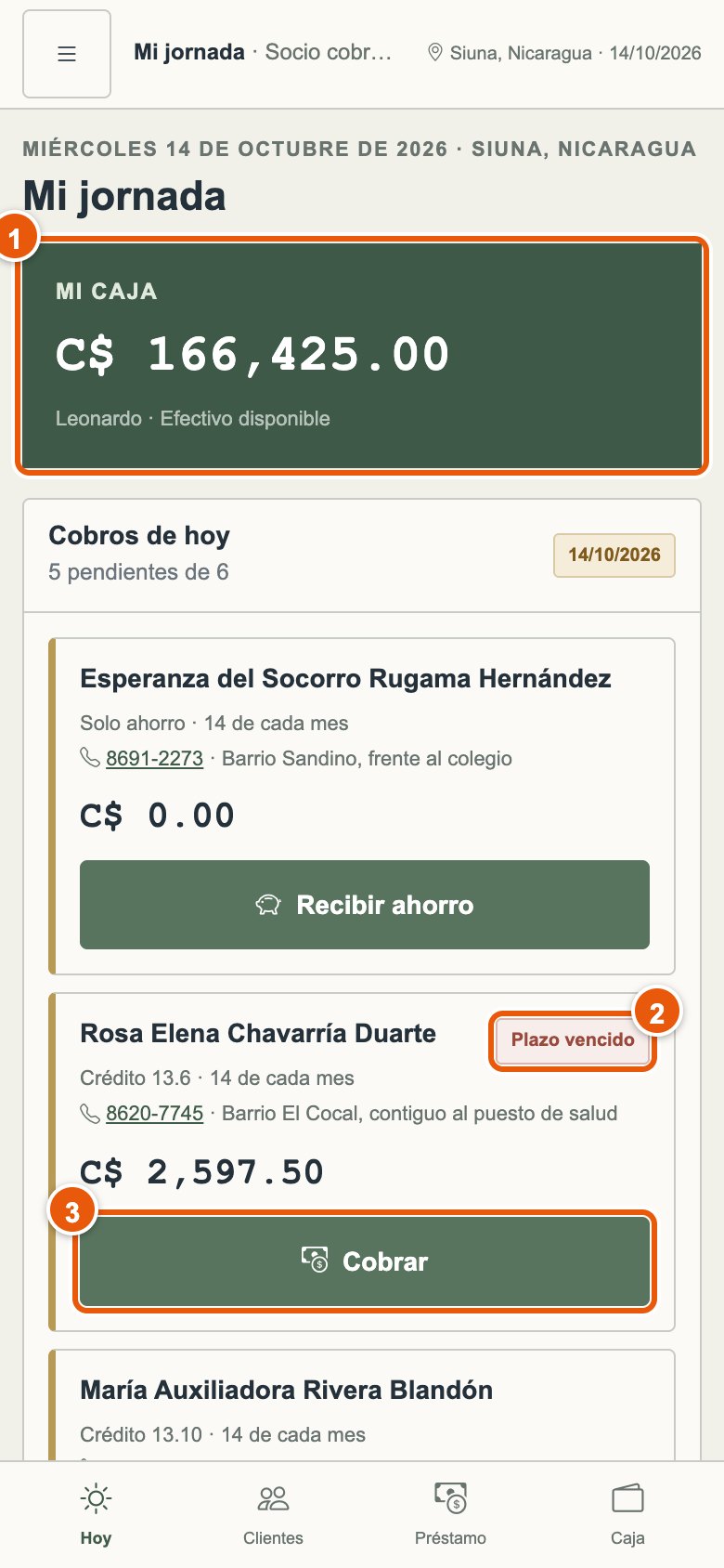 Pantalla Mi jornada en el celular