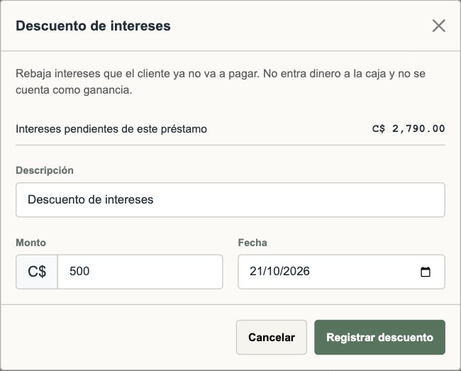 Ventana de descuento de intereses